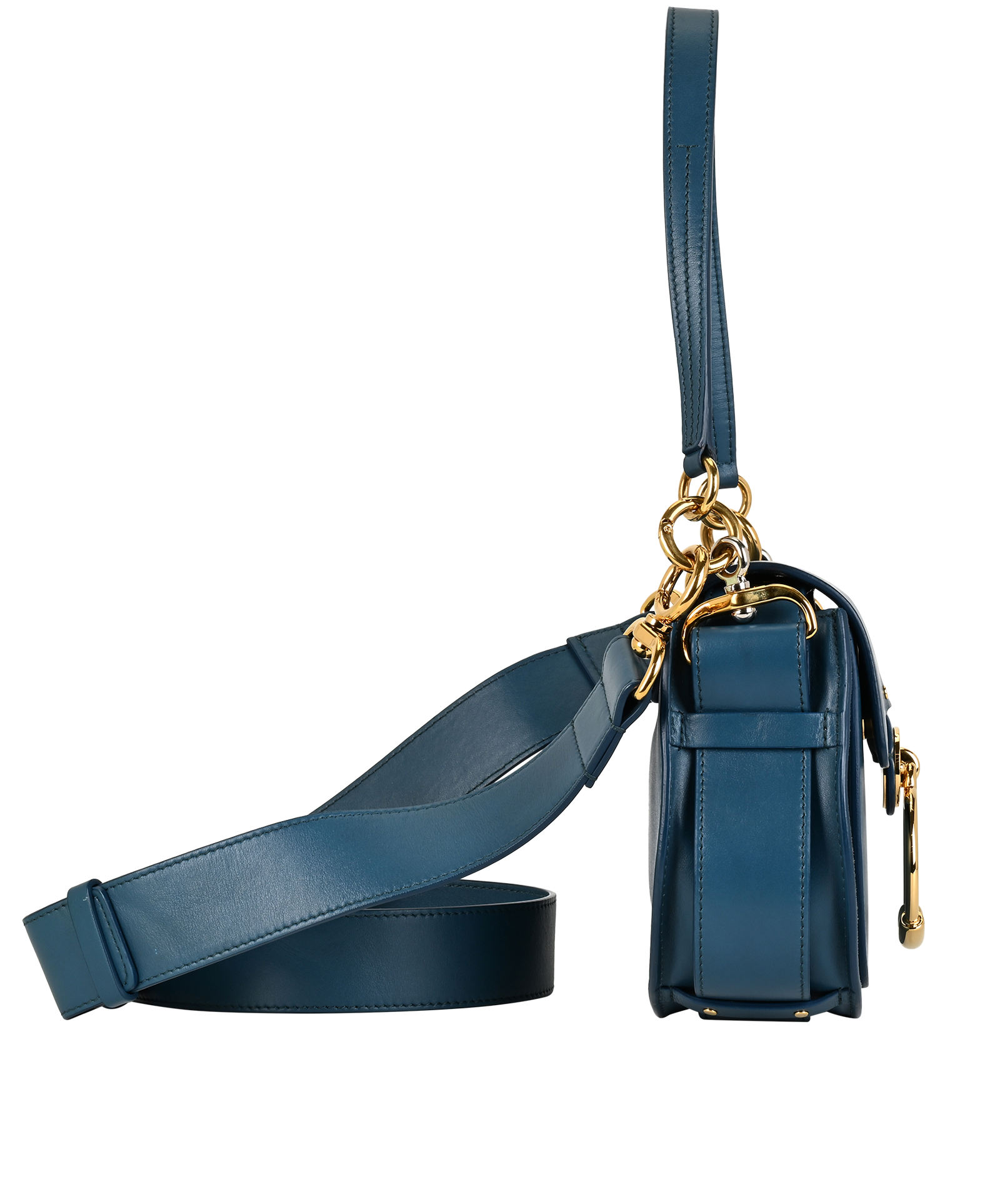 Small Tess, &pound;420, Handbags, Blue, Leather, Side view